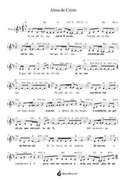 Alma de Cristo Sheet Music by Francesca Ancarola y Los Gregorianos-Arr.Verbald Jackpound