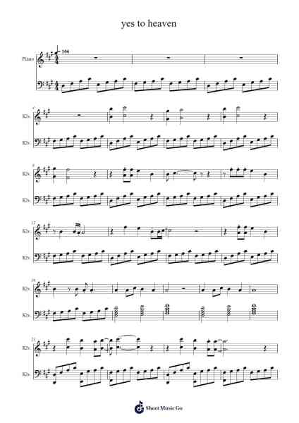 yes to heaven Sheet Music by Lana Del Rey-Arr.Chauburne Fowblair