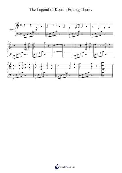 The Legend of Korra - Ending Theme Sheet Music by Jeremy Zuckerman-Arr.Stelgil Kaycia