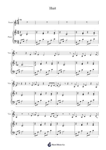 Hurt Sheet Music by Johnny Cash-Arr.Dempron Jacbess