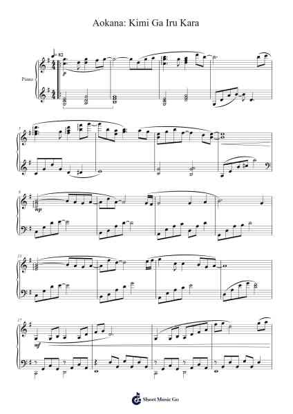 Aokana: Kimi Ga Iru Kara Sheet Music by Elements Garden-Arr.Spenriel Foxsoll