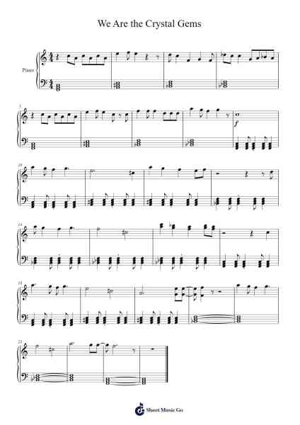 We Are the Crystal Gems Sheet Music by Rebecca Sugar-Arr.Wyann Ianli
