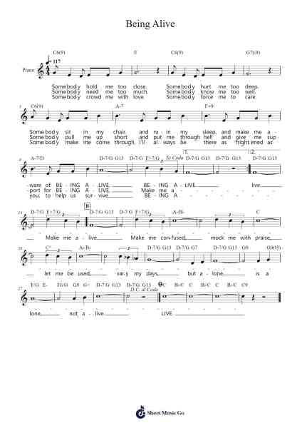 Being Alive Sheet Music by Stephen Sondheim-Arr.Childdy Whitkin