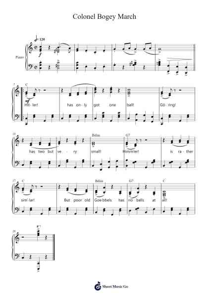 Colonel Bogey March Sheet Music by Kenneth J. Alford-Arr.Youngvian