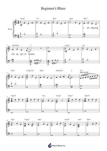 Beginner's Blues Sheet Music by Alac Floleigh-Arr.Yermore