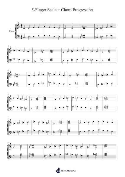 5-Finger Scale + Chord Progression Sheet Music by Attlaw-Arr.Maudtance Waybert