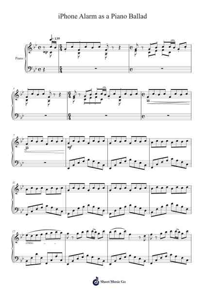 iPhone Alarm as a Piano Ballad Sheet Music by Tony Ann-Arr.Beardfaithe Kirkbia