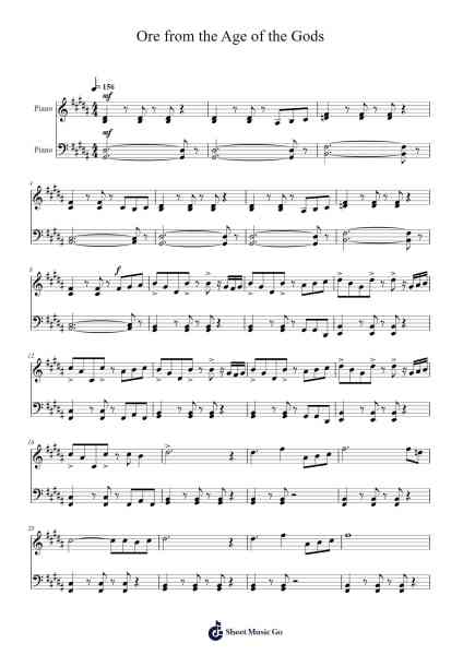 Ore from the Age of the Gods Sheet Music by ZUN-Arr.Osrias Drewnia