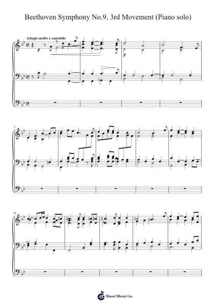 Symphony No. 9 in D Minor, Op. 125: III. Adagio molto e cantabile - Piano solo Sheet Music by Ludwig van Beethoven-Arr.Leighruth