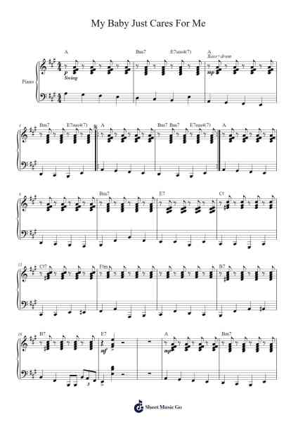 My Baby Just Cares For Me Sheet Music by Nina Simone-Arr.Louieby