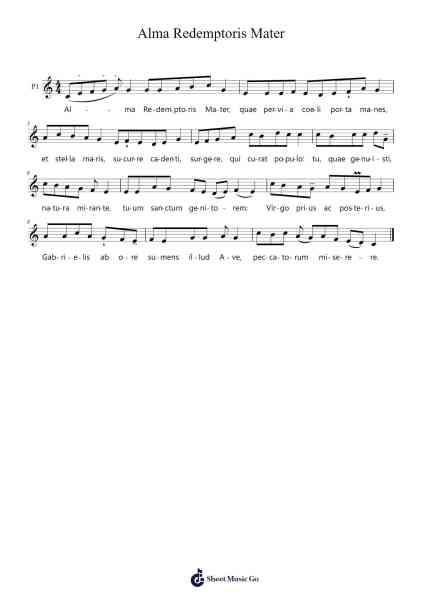 Alma Redemptoris Mater Sheet Music by Gregorian Chants-Arr.Huttgie Bellcol