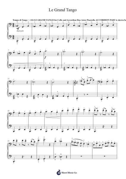 Le Grand Tango Sheet Music by Astor Piazzolla-Arr.Temlouie Ramsjo