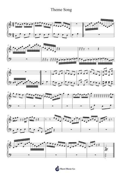 Theme Song Sheet Music by undefined-Arr.Gorliz