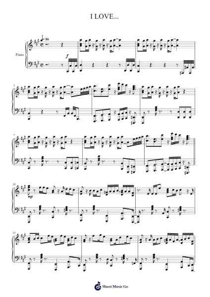 I LOVE... Sheet Music by Official HIGE DANdism-Arr.Osrias Drewnia