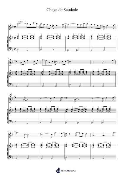 Chega de Saudade Sheet Music by Antônio Carlos Jobim-Arr.Stonelian Chantham