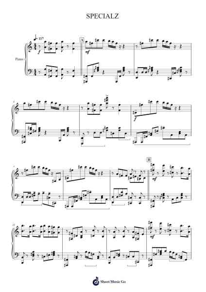 SPECIALZ Sheet Music by King Gnu-Arr.Joshjean