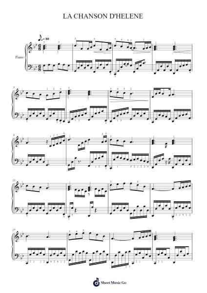 LA CHANSON D'HELENE Sheet Music by undefined-Arr.Eveken Dougloyd