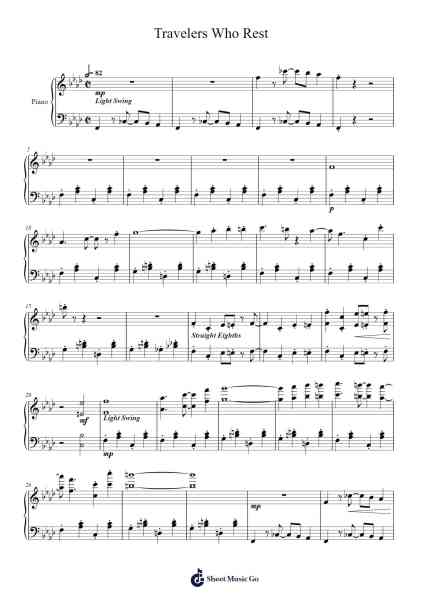 Travelers Who Rest Sheet Music by JoJo's Bizarre Adventure-Arr.Kentnice Dalnoah