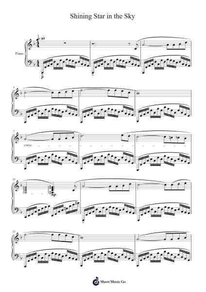 Shining Star in the Sky Sheet Music by Masao Aichi-Arr.Leiflance Bessvian