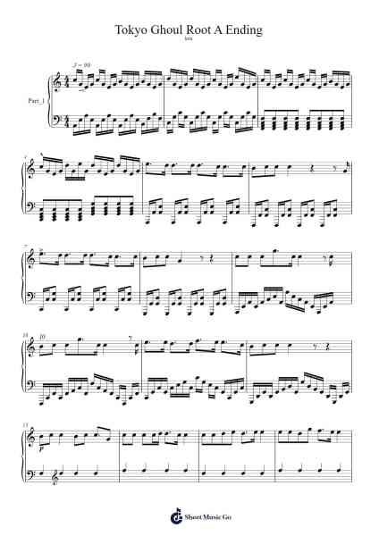 Tokyo Ghoul Root A Ending Sheet Music by undefined-Arr.Borgriel