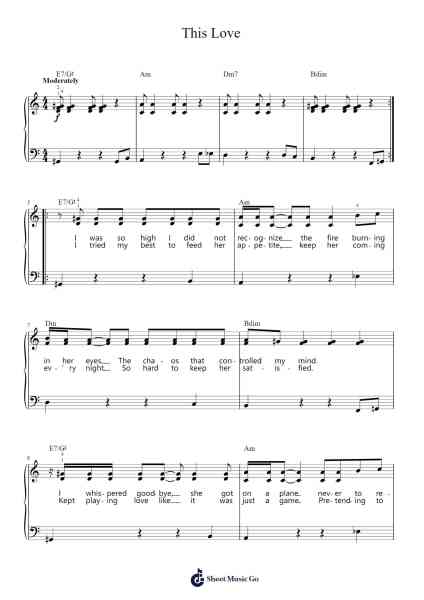 This Love Sheet Music by Maroon 5-Arr.Yonnggiles