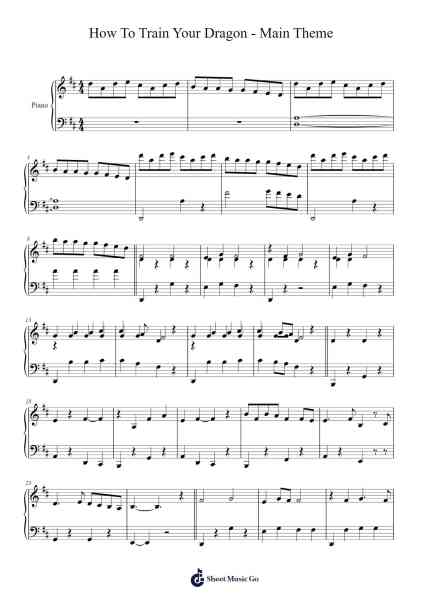 How To Train Your Dragon - Main Theme (Easy) Sheet Music by John Powell-Arr.Earmay
