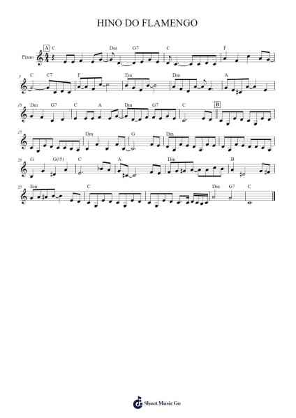 HINO DO FLAMENGO Sheet Music by Lamartine Babo-Arr.Malclaude