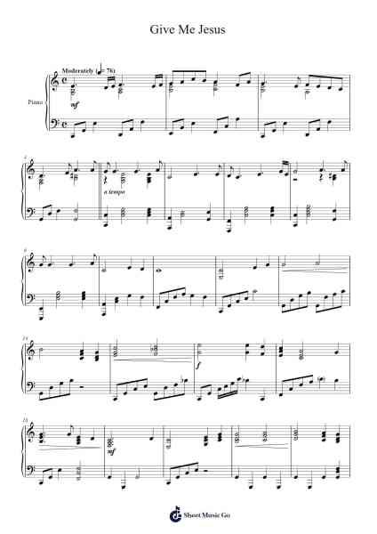 Give Me Jesus Sheet Music by Traditional American Spiritual-Arr.Fordtodd