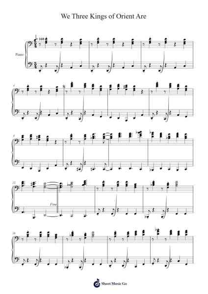 We Three Kings of Orient Are Sheet Music by John Henry Hopkins, Jr.-Arr.Triswolf Roochel