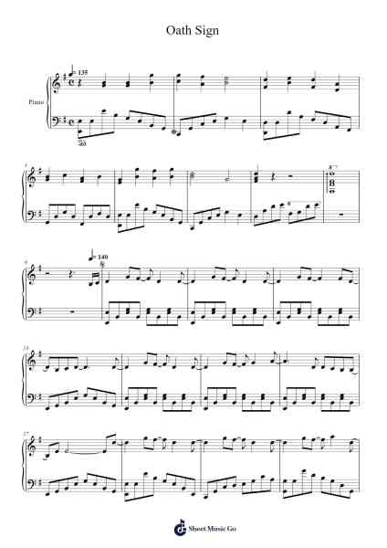 Oath Sign Sheet Music by LiSA-Arr.Websjean Hodgdre
