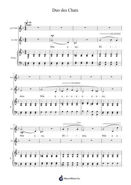 Duo des Chats Sheet Music by Gioacchino Rossini-Arr.Urkuk Joneswat