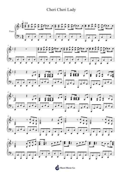 Cheri Cheri Lady Sheet Music by Modern Talking-Arr.Malclaude