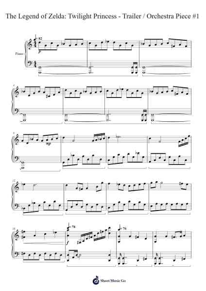 The Legend of Zelda: Twilight Princess - Trailer / Orchestra Piece #1 Notenblatt von David de Kleer-Arr.Cranethe Dougledk