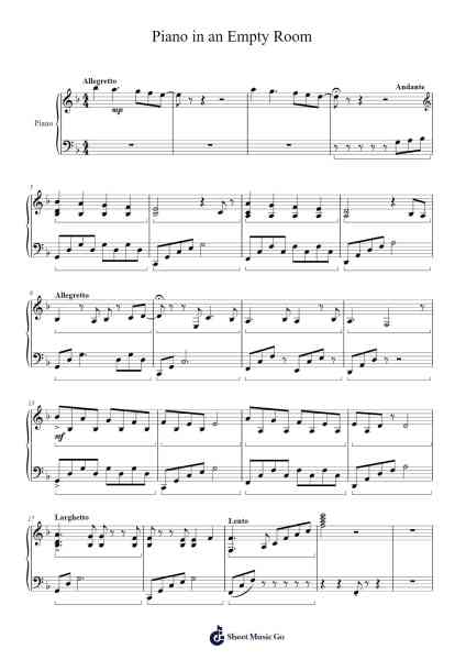 Piano in an Empty Room Sheet Music by Manhal Geofley-Arr.Woosil Vauggel