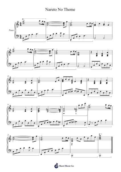 Naruto No Theme Sheet Music by Tosshiro Masuda-Arr.Vinpeare