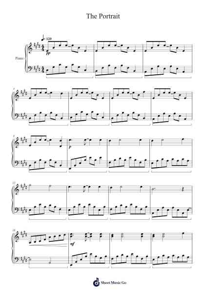 The Portrait Sheet Music by James Horner-Arr.Milllas