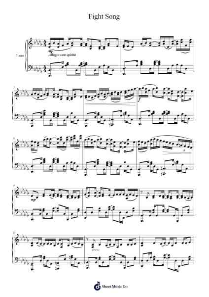 Fight Song Sheet Music by Eve-Arr.Lynchric