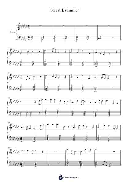 So Ist Es Immer Sheet Music by Hiroyuki Sawano-Arr.Runiel Faulktave