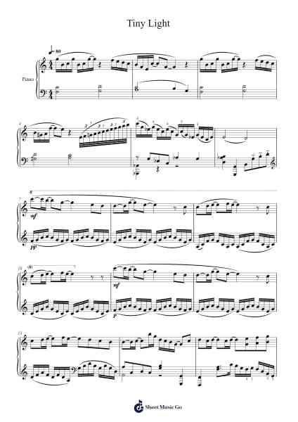Tiny Light Sheet Music by Akari Kitou-Arr.Woltier