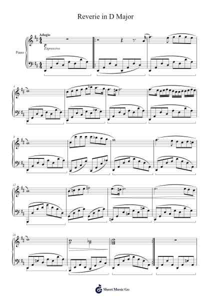 Reverie in D Major Sheet Music by Bernard01!-Arr.Lowell