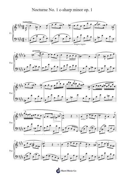 Nocturne No. 1 in C-sharp Minor, Op. 1 Sheet Music by Adolphe Adam-Arr.Pubey