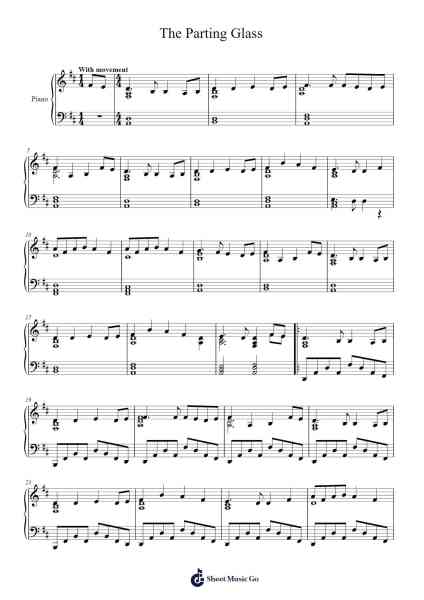 The Parting Glass Sheet Music by The High Kings-Arr.Bungan Dumott