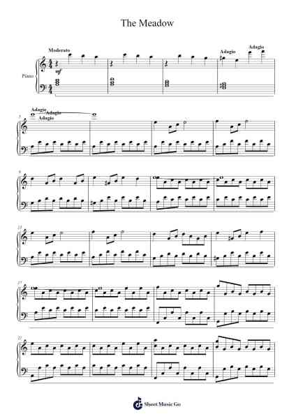 The Meadow Sheet Music by Alexandre Desplat-Arr.Paggo Bruhale