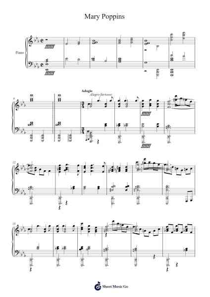 Mary Poppins Sheet Music by R.M. Sherman/R.B. Sherman-Arr.Bloorvogt