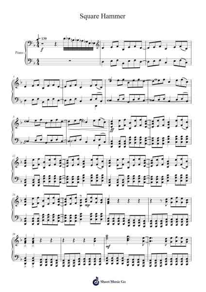 Square Hammer Sheet Music by Ghost-Arr.Brownemeg
