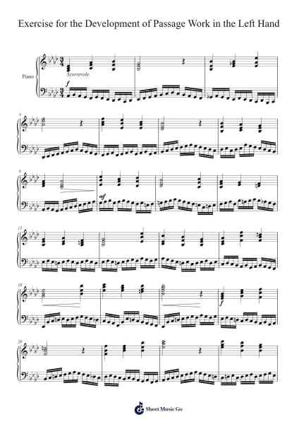 Exercise for the Development of Passage Work in the Left Hand Sheet Music by Moshe Knoll-Arr.Campvis