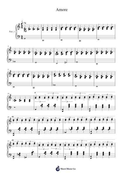 Amore Sheet Music by Ryuichi Sakamoto-Arr.Bartther Benxon
