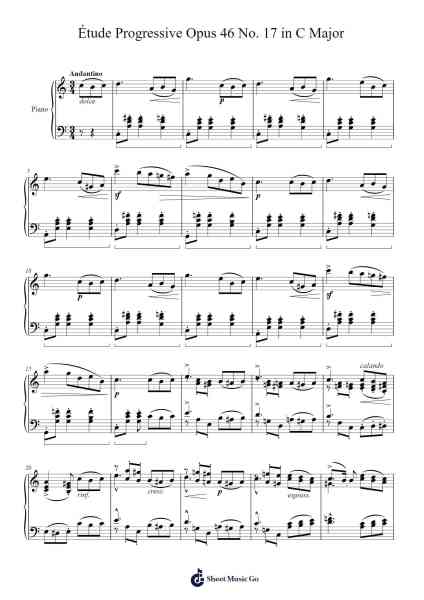 Étude Progressive Opus 46 No. 17 in C Major 樂譜由 Stephen Heller - 編曲 Blithephne