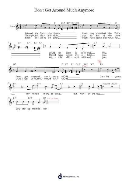 Don't Get Around Much Anymore Sheet Music by Duke Ellington-Arr.Bellper Cowcolm