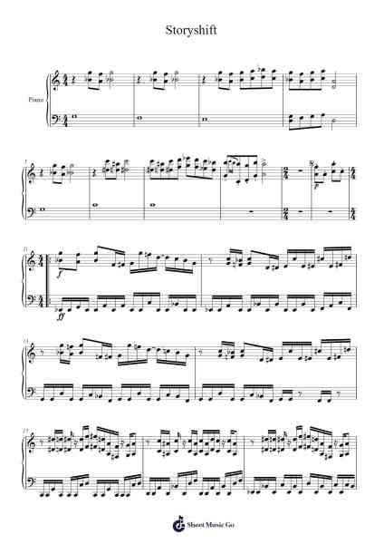 Storyshift Sheet Music by Hajime Watanabe-Arr.Popnis Drewtience